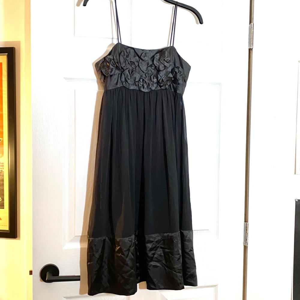 Satin and chiffon babydoll cocktail dress